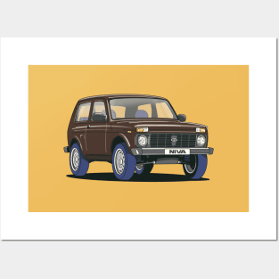 LADA Niva 4X4 in Terra Brown Posters and Art